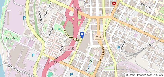 Map of Chattanooga Convention Center